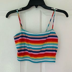 Bright Striped Crop Tank Top